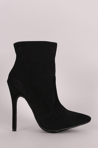 Liliana Denim Buckle Strap Exposed Back Chunky Heeled Booties