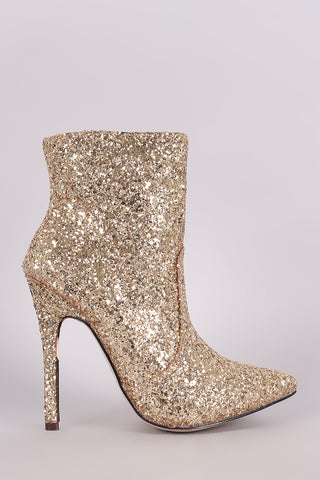 Liliana Denim Buckle Strap Exposed Back Chunky Heeled Booties