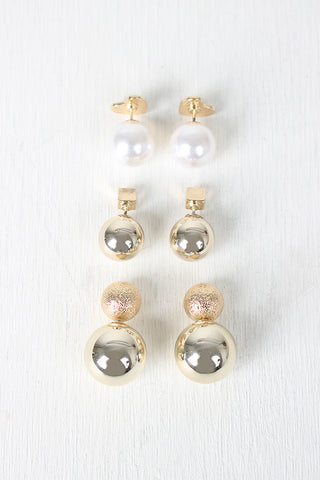 Textured Hoops Earring Set