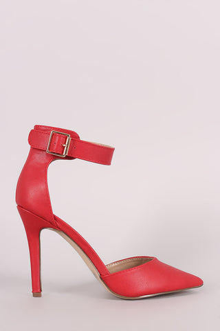 Qupid Metallic Pointy Toe Stiletto Pump