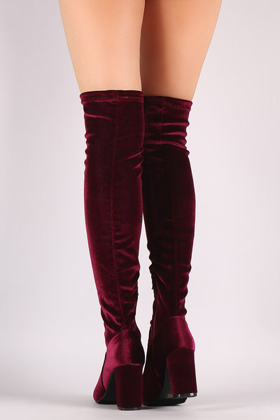 Over the hot sale knee boots velvet